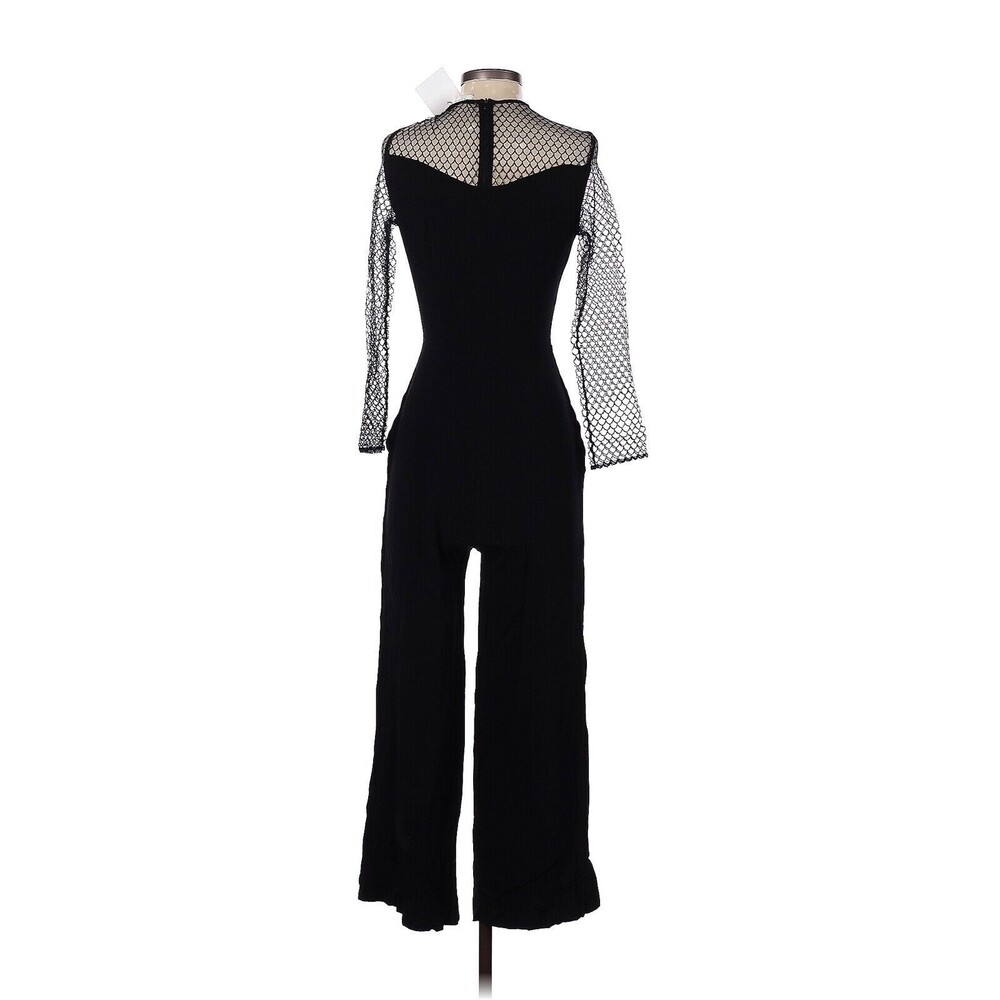 SANDRO Gasette Black Cropped Wide Leg Jumpsuit - FR 36 / US 4 - Picture 2 of 2